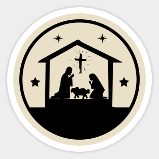 Nativity Scene Silhouette Sticker